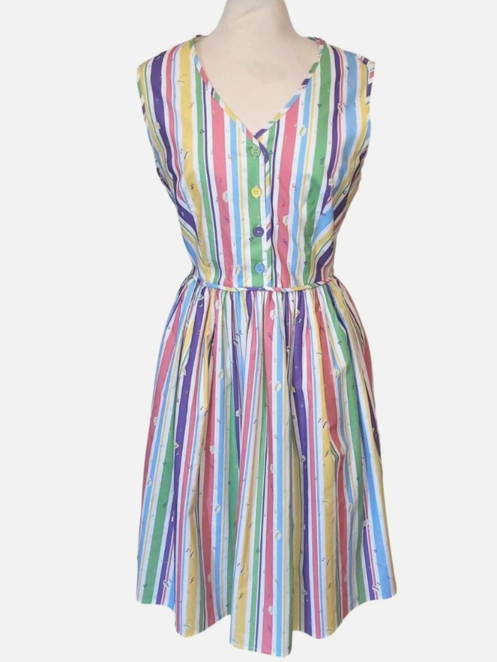Disney Dress Shop Dapper Dan Dress L Main Street USA Stripe Disney Parks